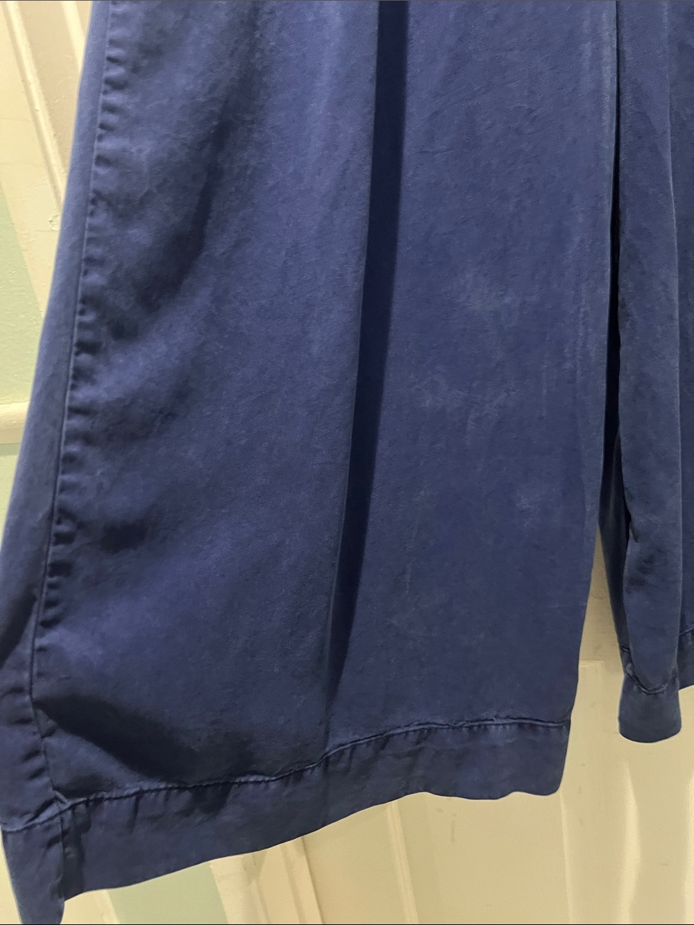 Women's Navy Blue Flare Wide Leg Pants - Picture 7 of 11